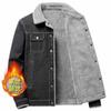 Men's Slim Fit Denim Jacket with Fleece Lining and Lambswool, 2025 Korean Style, Casual Lapel Design