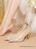 Bride's & Bridesmaid's 2025 Pointed-Toe Wedding Shoes - French Crystal High Heels for Wedding & Everyday Wear