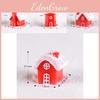 Colorful Resin Cartoon Snow Scene House Red Style Christmas Home Decor Gift