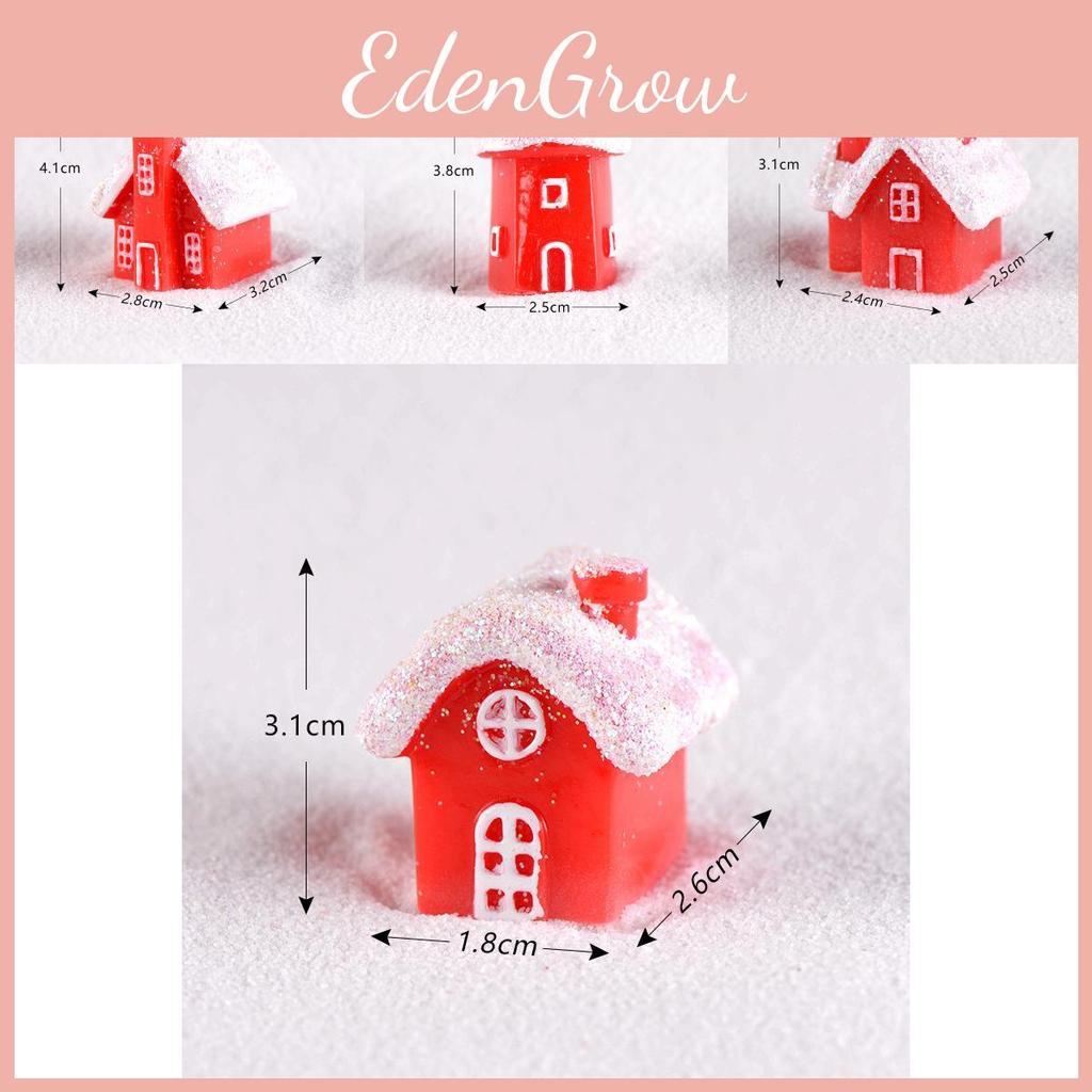 Colorful Resin Cartoon Snow Scene House Red Style Christmas Home Decor Gift