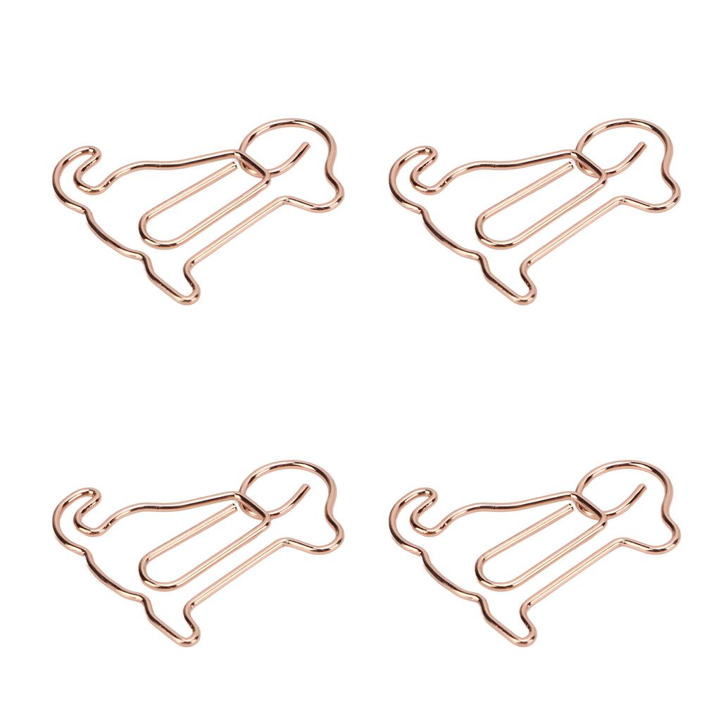 20pcs Shaped Paper Clips Animal Dog Shapes Gold Light Portable Fun Organizing Metal Clips for D