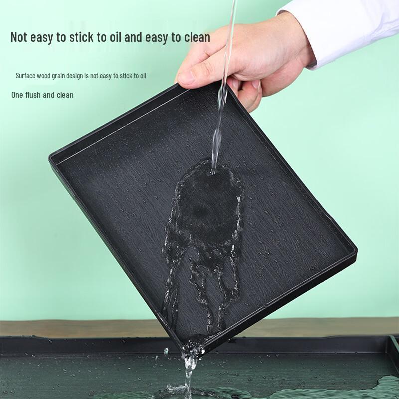 ZISIZ Extra Large Rectangular Anti-slip Serving Tray with 3 Compartments