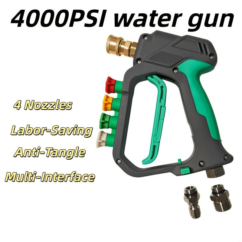 

High Pressure Cleaning Gun with 4 Color-Coded Nozzles & Adapters, Ergonomic Handle, Universal for Most Pressure Washers