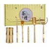 Handun Brass Tea Ceremony Six Gentlemen Tool Set with Two-Section Tube
