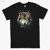 Wolf T Shirt Stylized Forest Nature Outdoor Wildlife Top For Hikers Campers Animal Lovers Vintage Designer Clothes