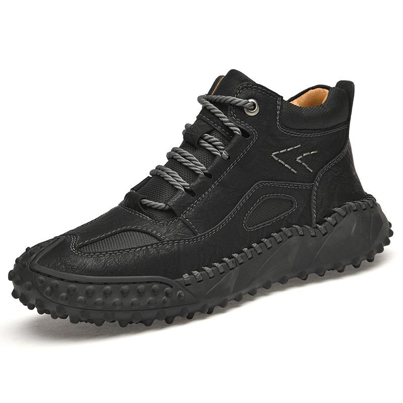 

Осень 2025 года, новые мужские туфли, повседневная модная обувь, мужская кожаная обувь большого размера, мужская обувь ручной работы, ботинки Zhongbang 38