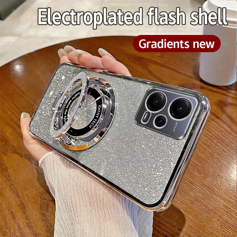 Brokatowe Etui na Telefon z Uchwytem Pierścieniowym Dla Oppo A3 A5 A5X Reno 14 13 FS 12 11 10 Pro 9 8 7 6 5 Lite 4Z 5Z 6Z 7Z 8Z 14F 13F 12F 11F Cover