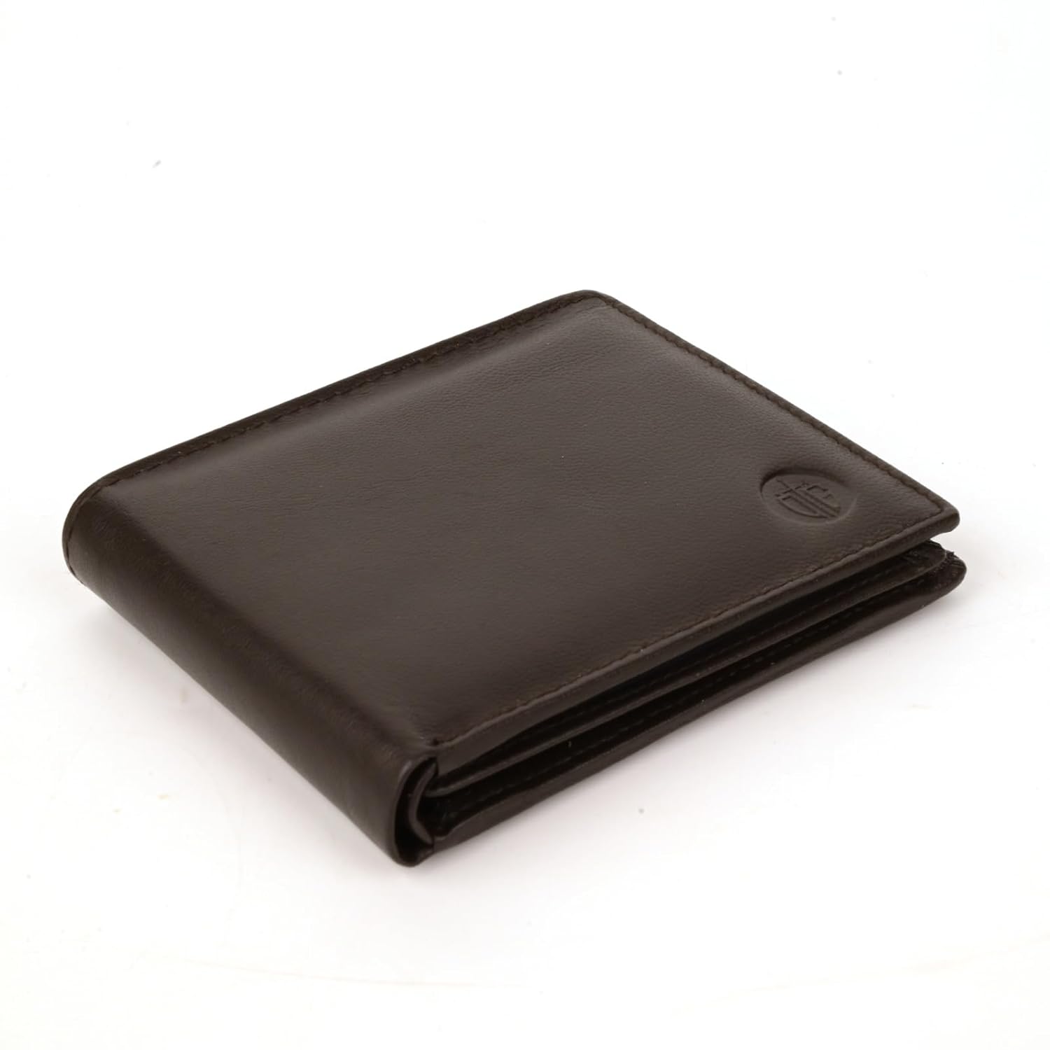 

Genuine Leather Wallet for Men Bi-Fold 3 Card Slots Coin Pocket Transparent ID Window Hidden Compartments 14D x 10W x 3H Centimeters