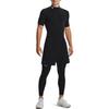 Under Armour Camiseta de Compresión de Manga Corta y Cuello Alto de Color Sólido para Hombre Tops Negro 1372586-001