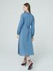 Nub Wrap Flare Dress - Sky Blue
