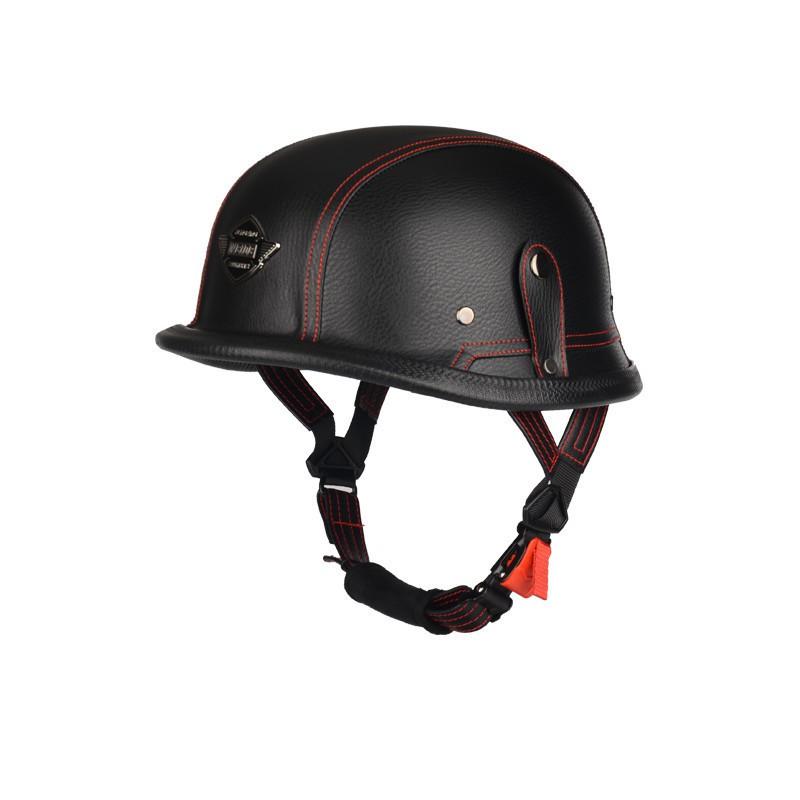 Vintage Military Style Half Face Motorcycle Helmet Harley Riders - ABS Shell 3C Certified Unisex Multiple Colors Visor