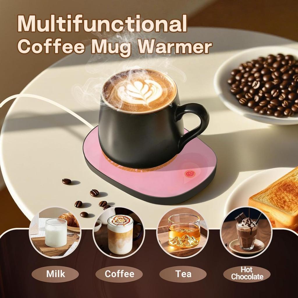 Coffee Mug Warmer for Desk with Auto Shut Off, Coffee Cup Warmer for Desk with Auto Shut Off, 3 Adjustable Temperature Settings & 8 Hours Auto