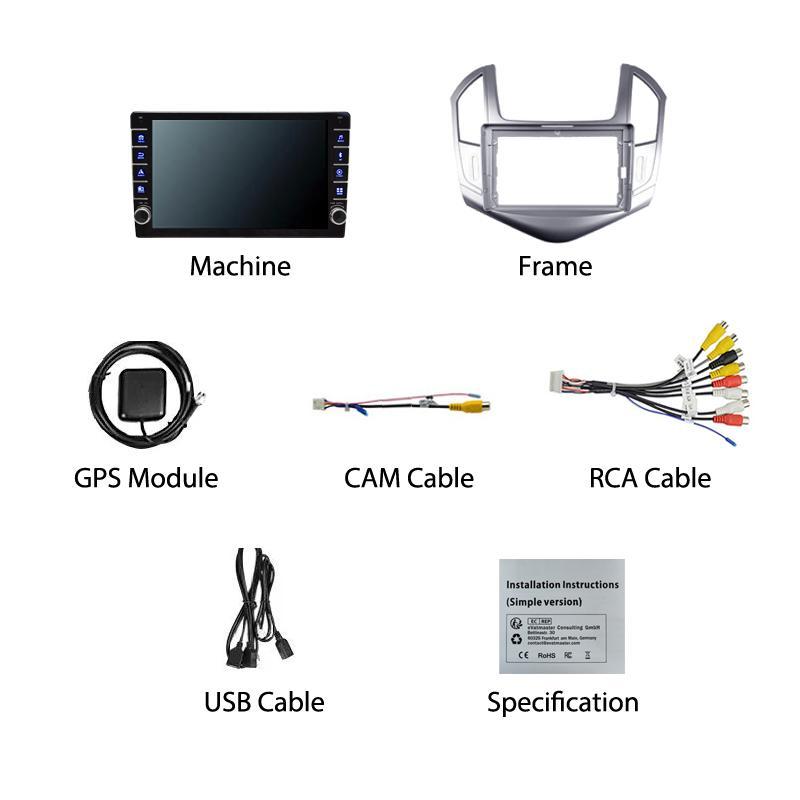 Radio auto pentru Chevrolet Cruze 2012-2015 cu buton buton player multimedia 2Din Unitate principală de navigare GPS Android 2din 1+16GB