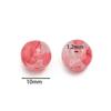 20/50pcs Crackle Flowers Glass Beads 10mm Round Spacer Loose Bead for DIY Bracelet Necklace Jewelry Making Accessories Supplies