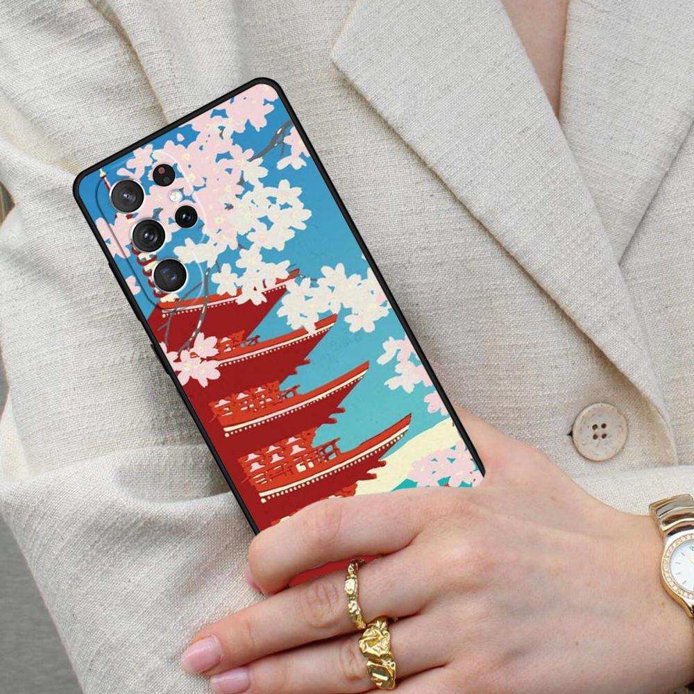 Tokyo Sakura cherry blossom landscape Cell Phone Case for Samsung Galaxy S26 Ultra S25 S24 S23 S22 S21 S20 Note10 Cover