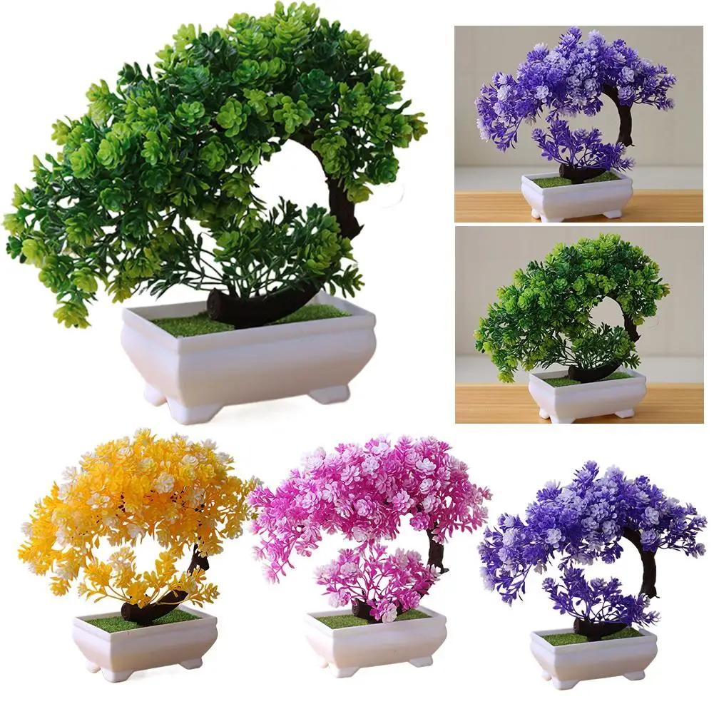 Artificial Plants Bonsai Small Tree Simulation Plants Fake Flowers Table Potted Ornaments Home Decoration Hotel Garden Decor