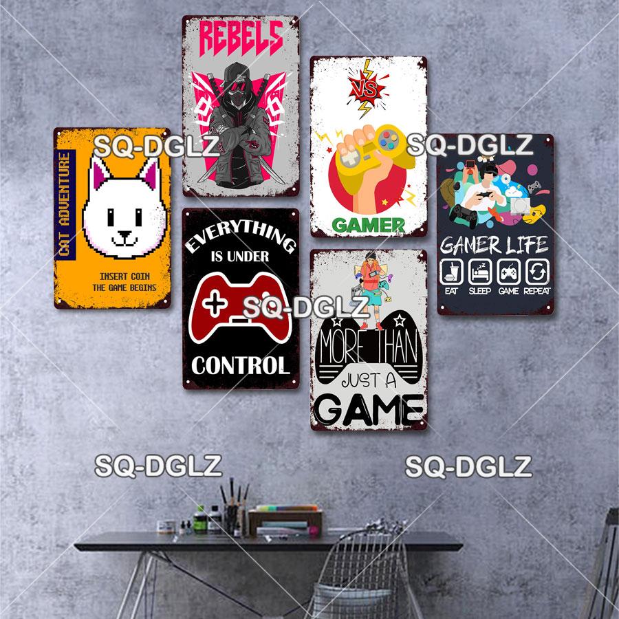 Game Rules Metal Sign Metal Poster Tin Sign Plaque Metal Vintage Wall Decor for Bar Pub Club Man Cave Metal Signs(20x30cm)