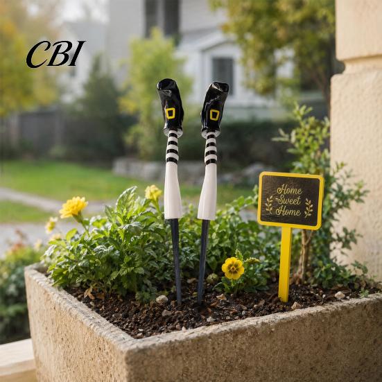 Decorazioni Spettrali per Giardino di Halloween, 1 Paio di Gambe da Strega Fioriere Decorazioni, Gambe in Plastica Inseribili Vento-Resistenti Vasi da Fiori Decorazioni Ornamenti, per Esterno Interno