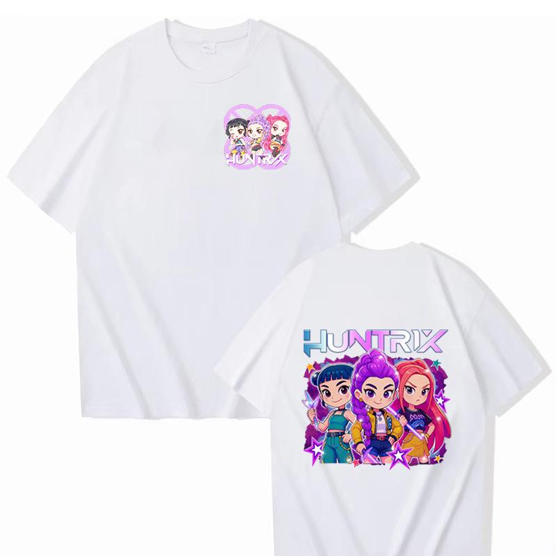 Movie KPop Demon Hunters Rumi Mira Zoey Derpy Tiger Double Sided Print T-shirts Men Women Fashion Casual T Shirt 16 Colors