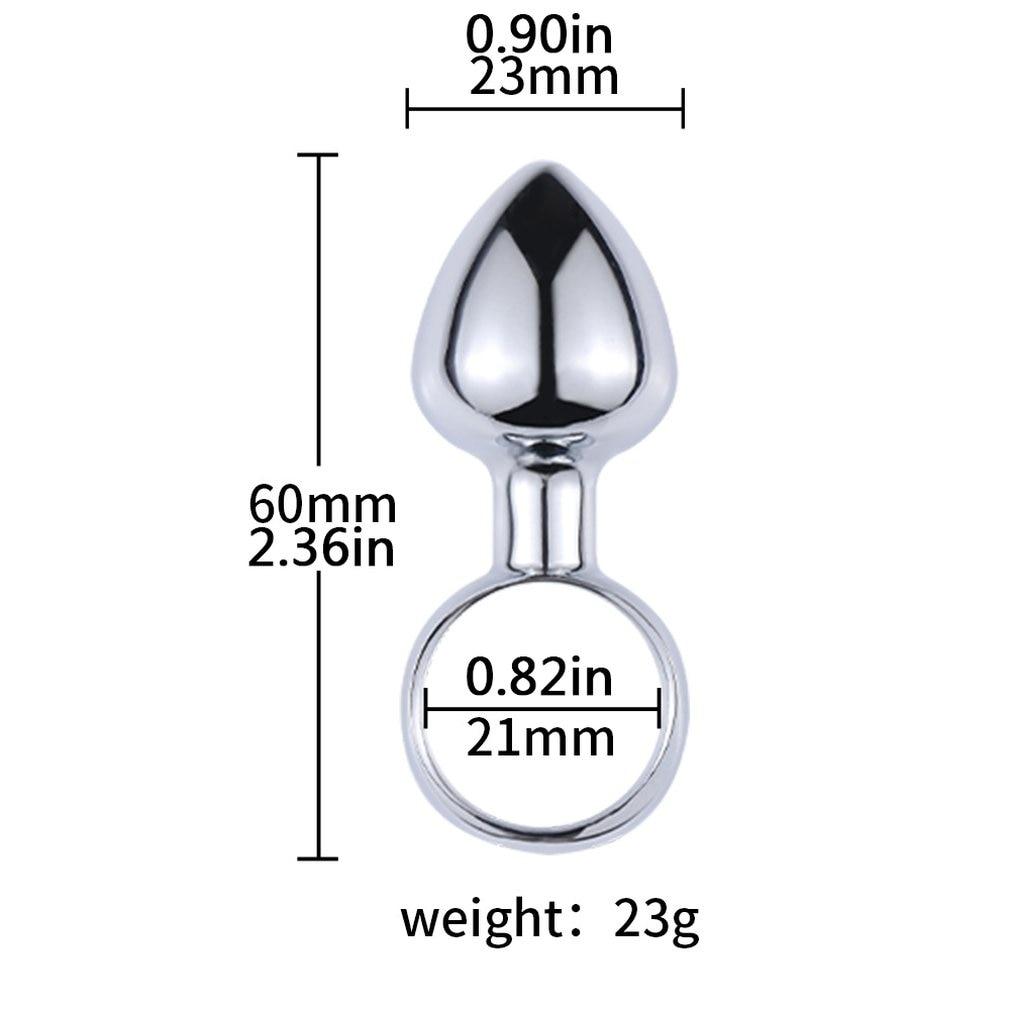 Metal Butt Plug With Pull Ring Safe Beginner Anal Sex Toys Women Non Vibrating Butt Plugs