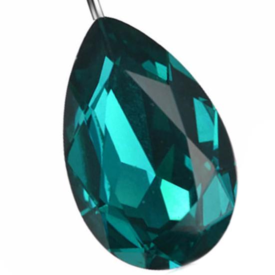 Surgical Steel Tear Drop Rhinestone Button Barbell Bar Belly Navel Ring Body Piercing