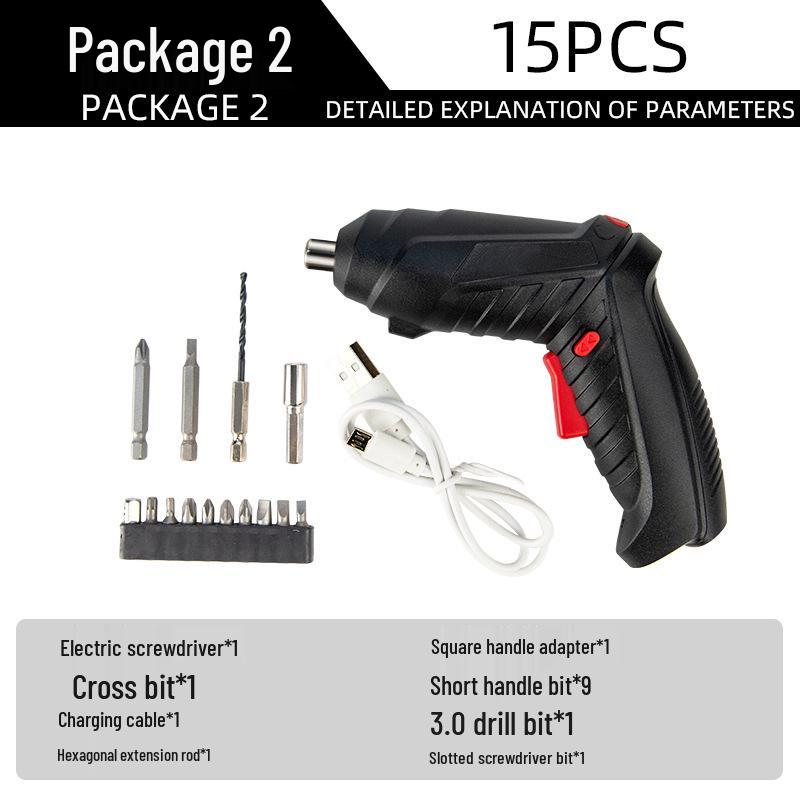 Rechargeable Mini Electric Screwdriver & Hand Drill Set - Multifunctional, Deformable, Lithium Battery-Powered for Household Use