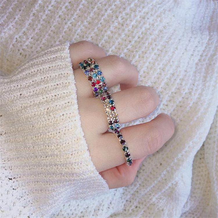 3 шт. женское Женское кольцо со стразами Комбинированный набор Эластичное изысканное Модное Украшение