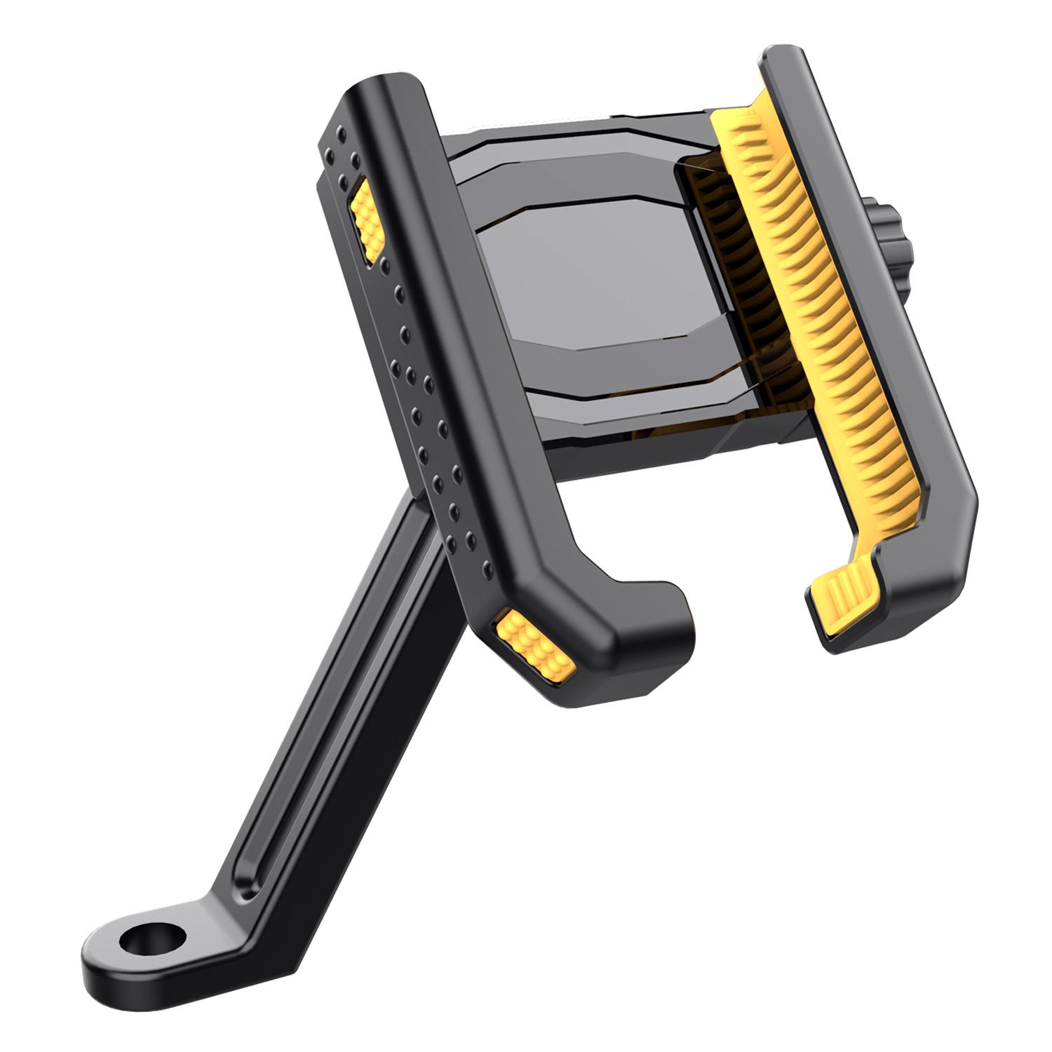 

QX-24 ABS Мотоциклетне кріплення для телефону, тримач, кронштейн (Встановлення на дзеркало заднього виду) Yellow