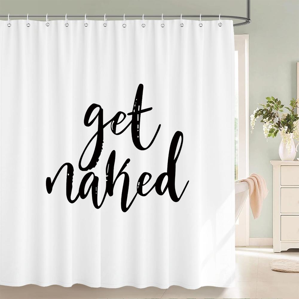 

1 Pc Black And White Minimalist Artistic Line Pattern Polyester Shower Curtain Waterproof Fabric, Bathroom Partition Curtain W60H190(CM)-1 Pcs