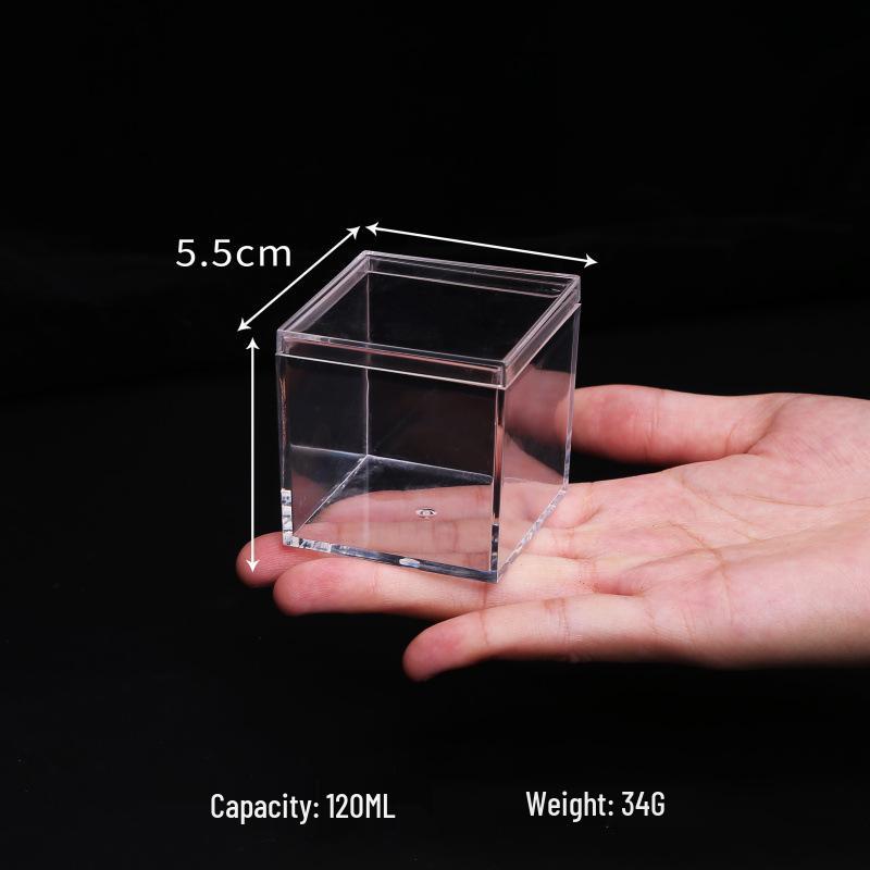 Transparent Square Acrylic Storage Box for Figures - Dustproof Food-grade Plastic, PS Wedding Candy Box with Lid