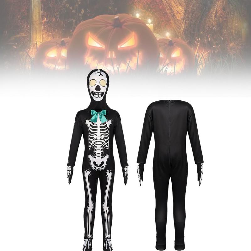 Halloween Children Death Skeleton Role Play Outfits Party Stage Performance Suit