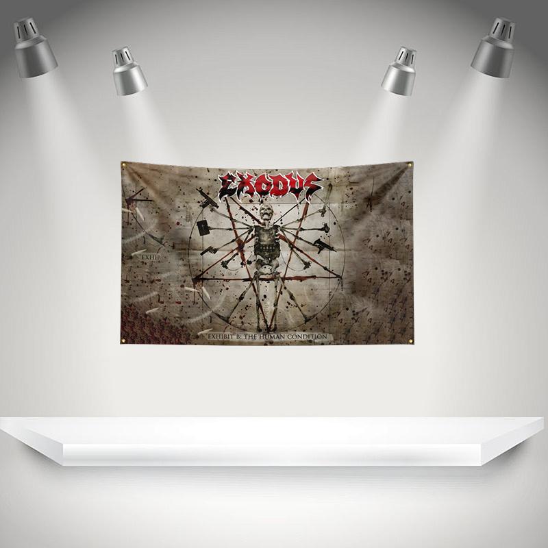 E-Exoduss Flag Rock Music Band Banner HD Printing Tapestry Exhibition, Music Band Fans, Garage Decor