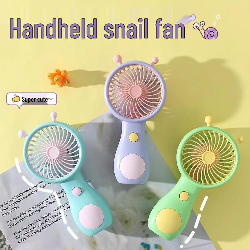 

USB Rechargeable Cute Snail Mini Fan: Silent, Handheld, Desktop & Portable for Students Purple Snail Fan - 1 piece