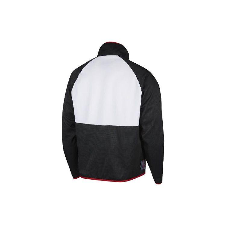 Air Jordan 11 Polartec Fleece Collar Spliced Colorblock Sports Jacket Men Jacket Black White Red CU1495-010