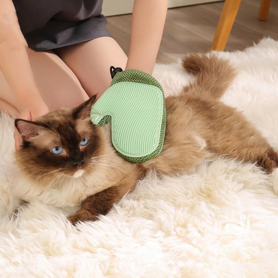 Pet Hair Remover Glove Double-Sided Reusable Hair Removal for Clothing Furniture Carpets Silicone Cat Dog Grooming Mitt for Bathing Massage Shedding