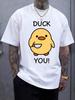 Mode T-shirt för alla kön med anktryck, kortärmad, avslappnad