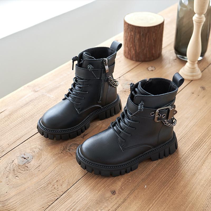 

Новые детские полусапожки в стиле ретро, весенние, осенние и зимние, бархатные, хлопковые, британского стиля, тонкие, кожаные туфли для девочек 36 Foot Length 2.0cm