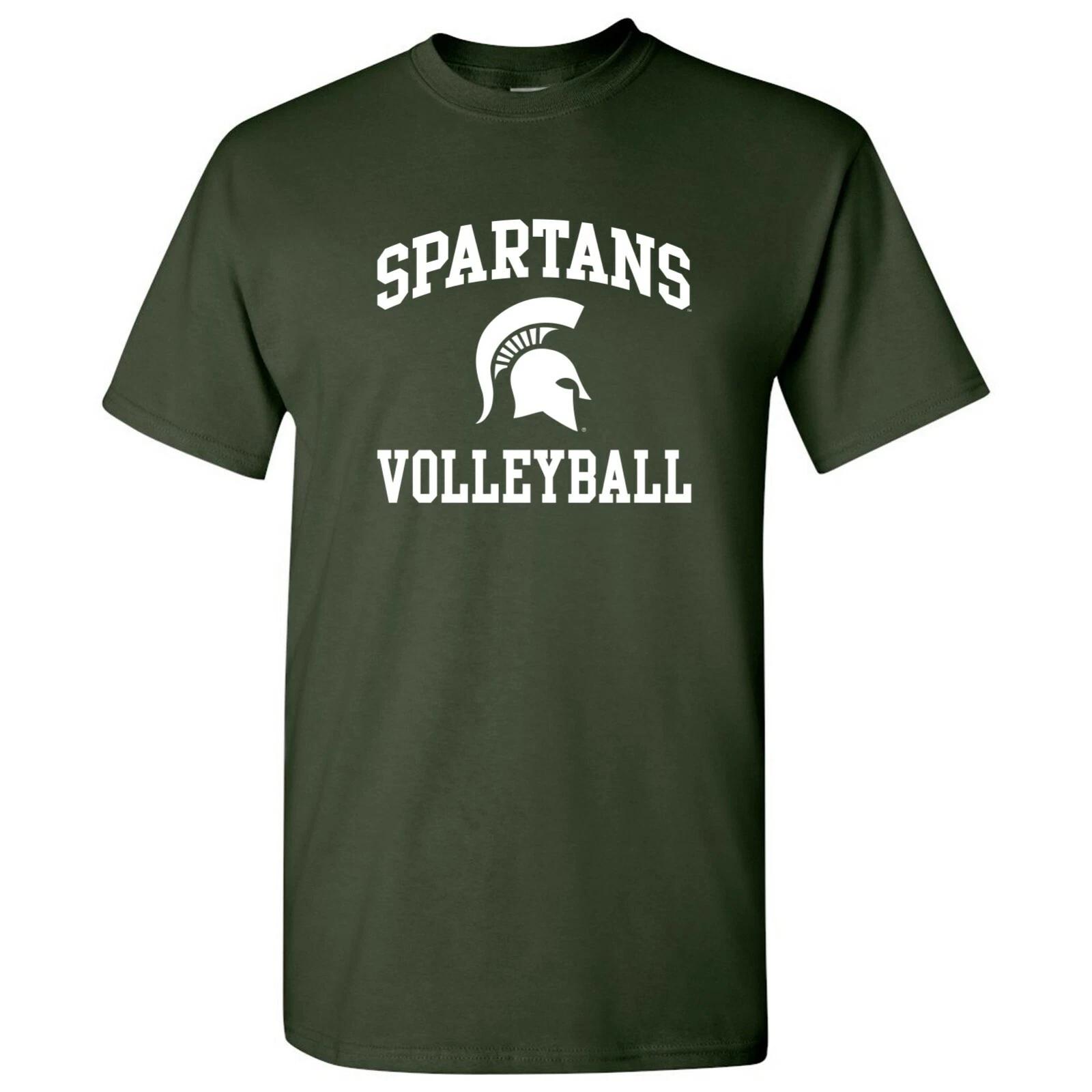Michigan State Spartans Arch Logo Volleyball T Shirt - Forest 3XL