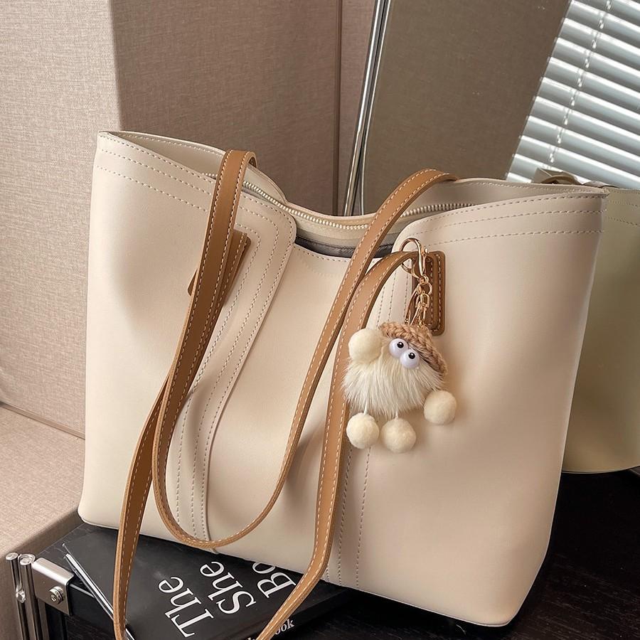 Skulderveske med stor kapasitet og ny stilig tekstur, allsidig pendler-veske for vår og sommer