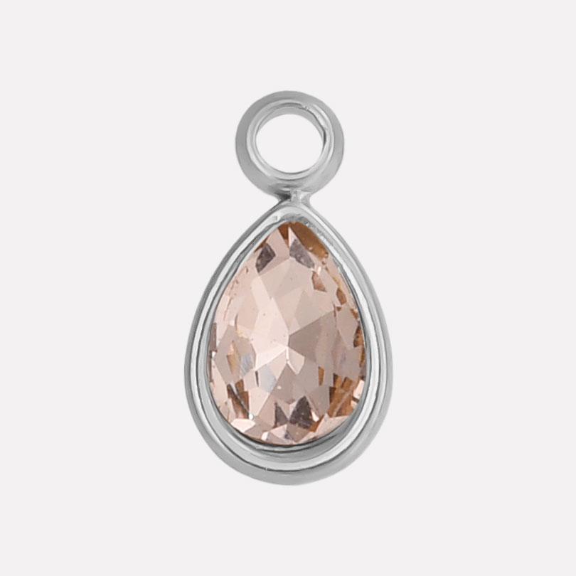Geometry Water Droplets Pendant Shiny Rhinestone Stainless Steel Base Waterproof Charms For Jewelry Making Supplies DIY Bracelet