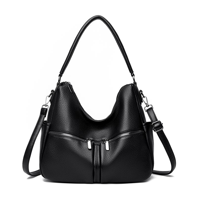 Commuter Retro Large Capacity Tote Bag Women s Shoulder Crossbody Bag чёрный