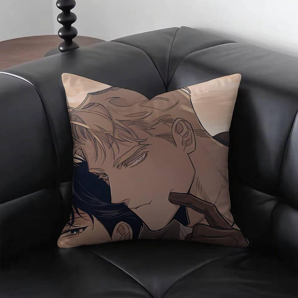 Korean BL Manhwa Roses And Champagne Pillow Case Fashion Square Pillowcase Bedroom Sofa Room Ins Decoration Leisure