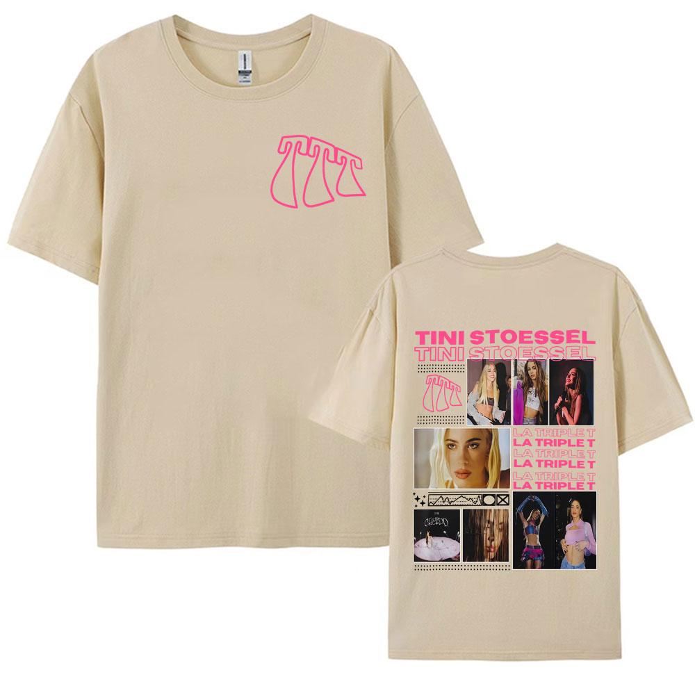 Singer TINI STOESSEL La Triple T Album Tour Tee Shirt Fashion Aesthetic High Street T Shirt Unisex Women Casual 100 Cotton Tshirt