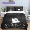 AS Roma con Sfondo Colosseo Set Copripiumino con Fantasia Decorazione per la Casa Regalo (1 * copripiumino + 2 * federe senza imbottitura)