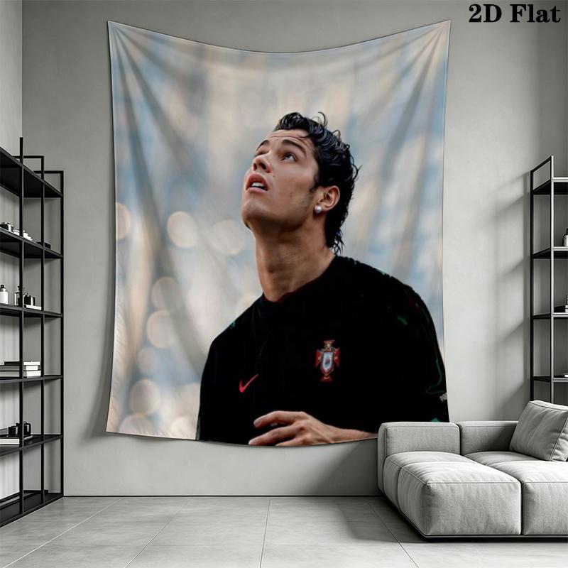 C Ronaldo Wall Tapestry Aesthetic Wall Hanging Printed Fabric Blanket Decorative Tapestries for Bedroom Living Room Home Decor