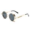 New Fashion Steampunk Metal Shades Original Brand Design Round Decor Sunglasses Chic Vacation Beach Anti UV Sun Glasses
