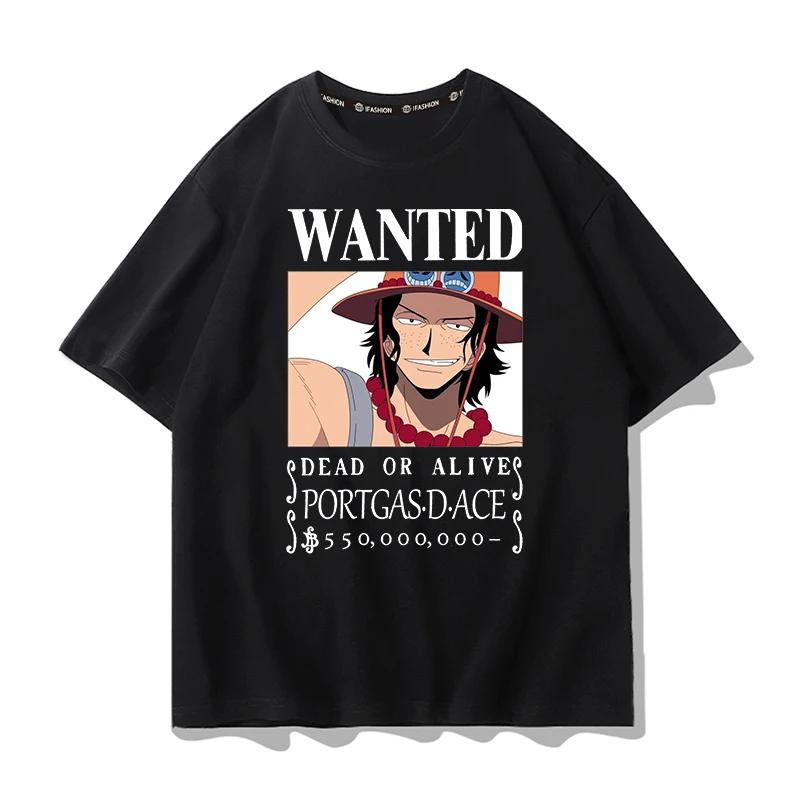 ONE PIECE Animation Passionnée Tendance Manches Courtes Mode Homme Tendance Marque Rue Lâche Couple Haut Vêtement Confortable Lâche
