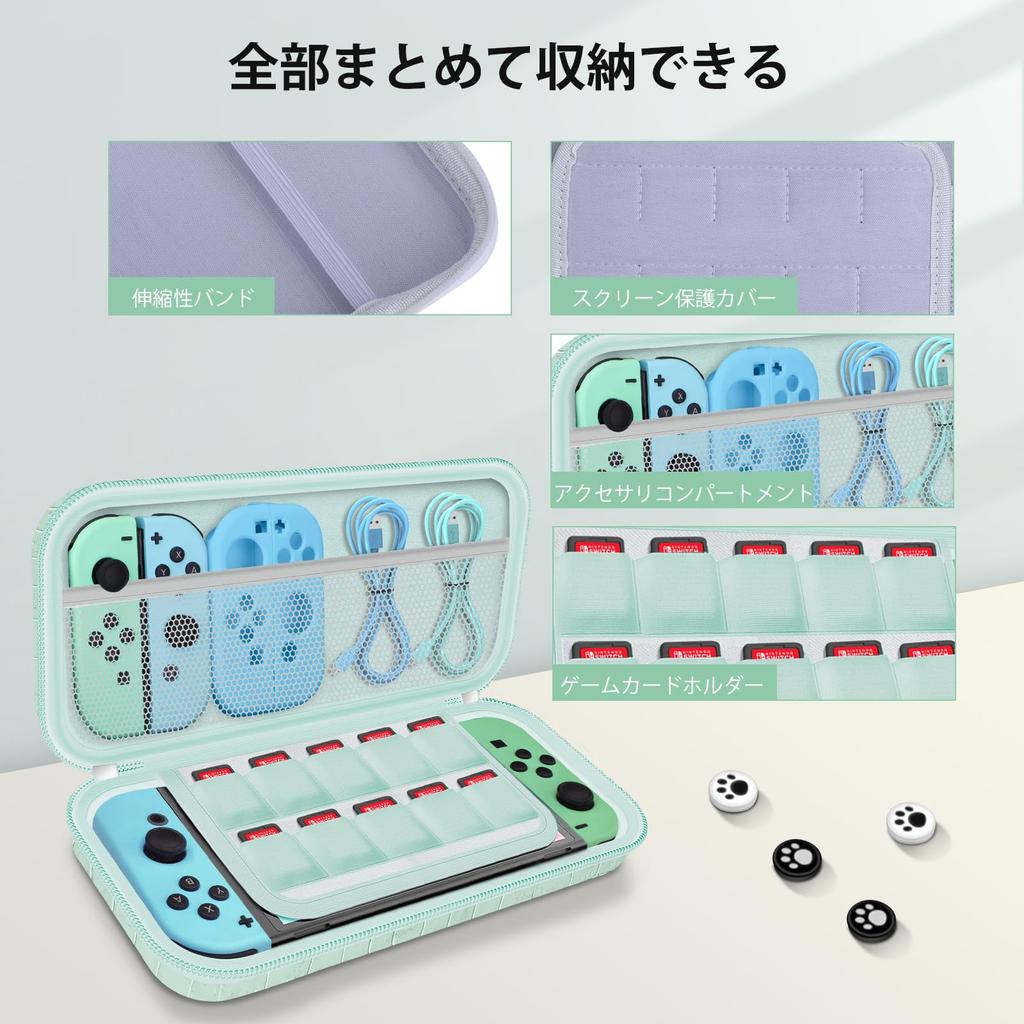 QearFunXD Switch Switch Storage Glass OLED Large Easy To for Crocodile Pattern Bag Case, Case, Set, Film, Compatible, Capacity, Shockproof,