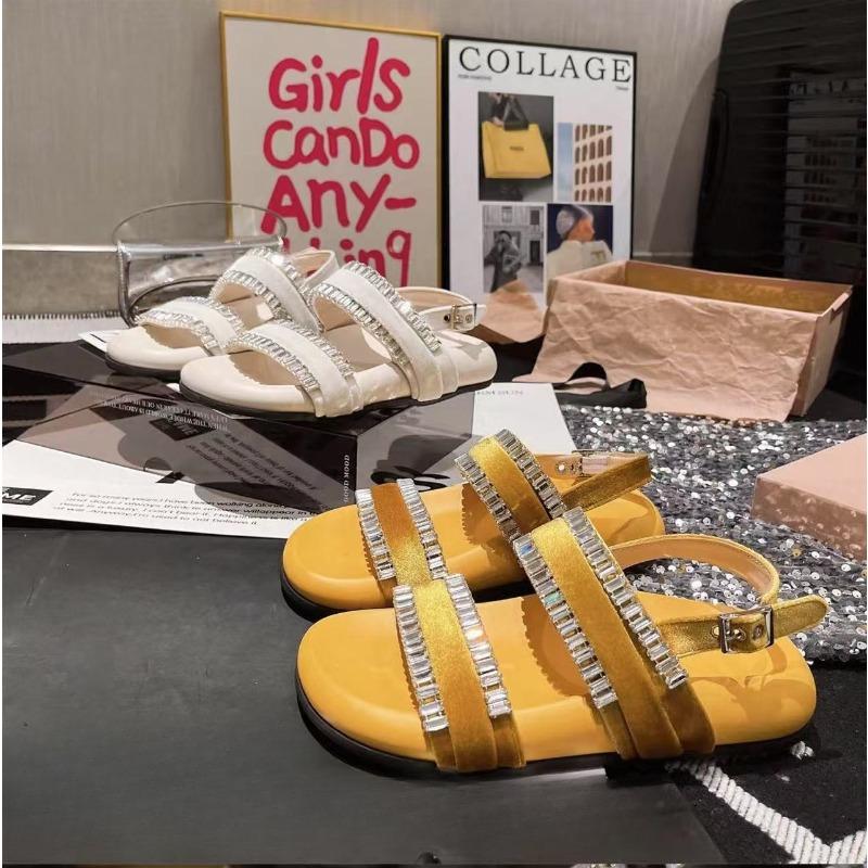 Mode 2025 Sommer Neue Flache Mode Zehensandalen Lässig Strass Offene Zehen Damenschuhe