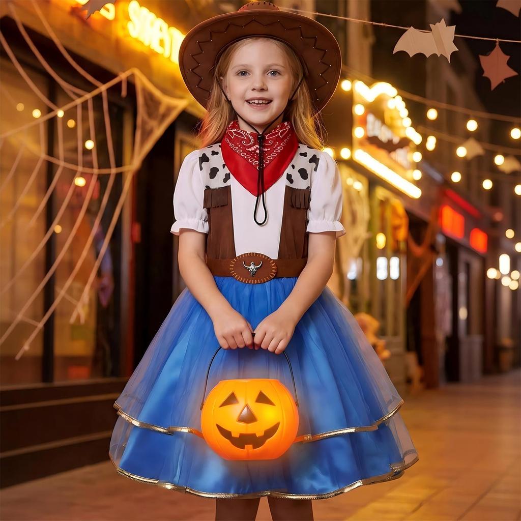 Children's Western Cowboy Costume Halloween Cowboy Outfit Set for Party Performances and Cosplay